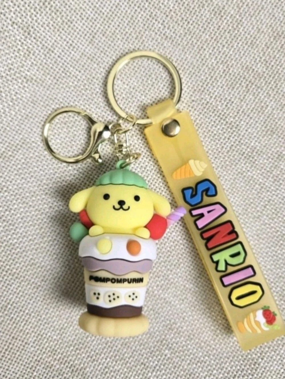 Pompompurin Ice Cream Cup Keychain Wristband Bag Charm Keyring